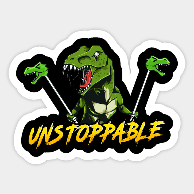 I Am Unstoppable TRex Funny Short Dinosaur Arms Sticker by theperfectpresents